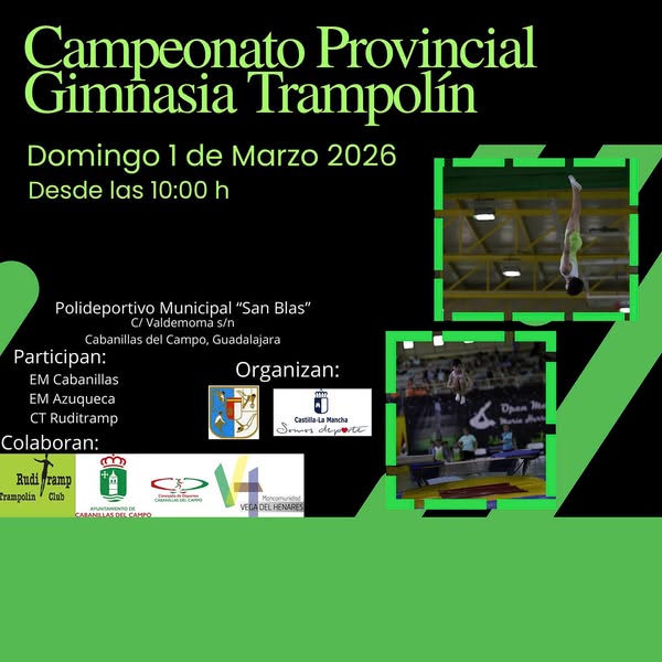 Cabanillas acoge el Campeonato Provincial de Gimnasia de Trampolín