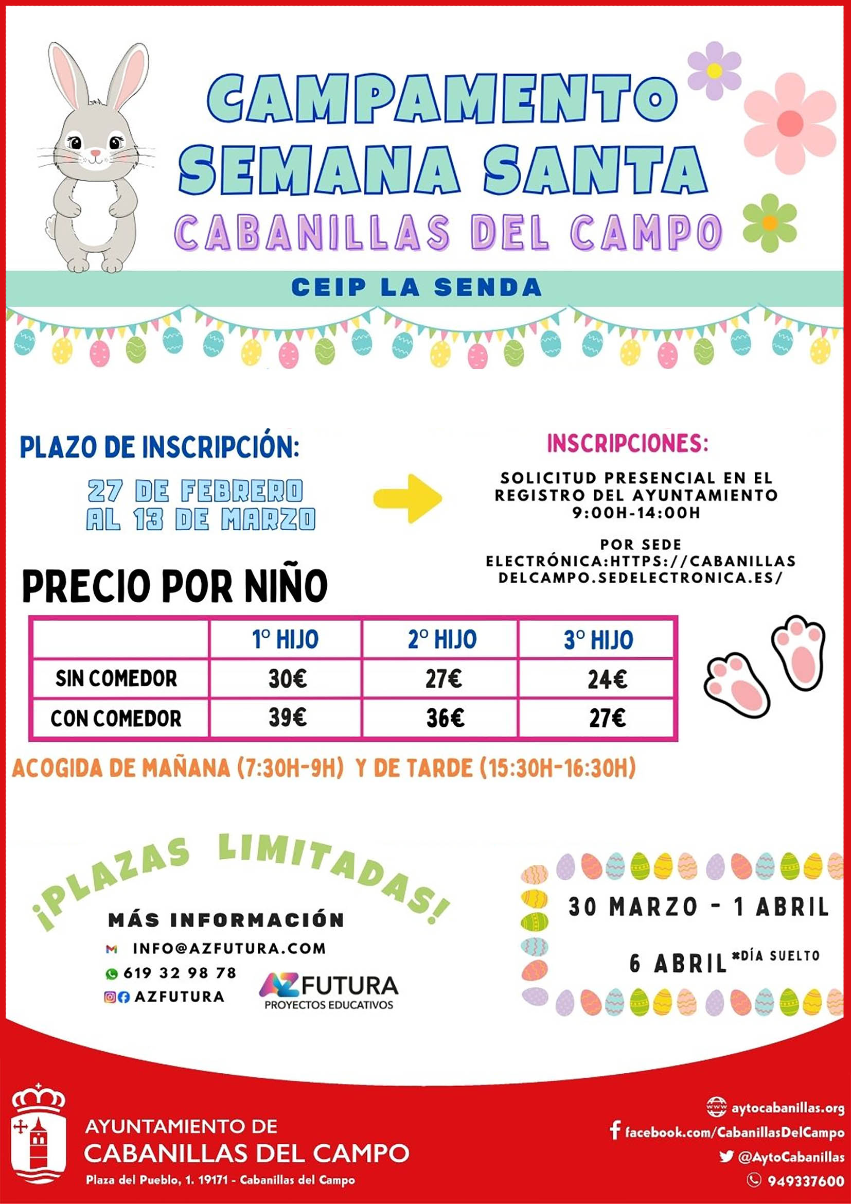 Ayuntamiento de Cabanillas del Campo organiza Campamento Urbano para Semana Santa 2026