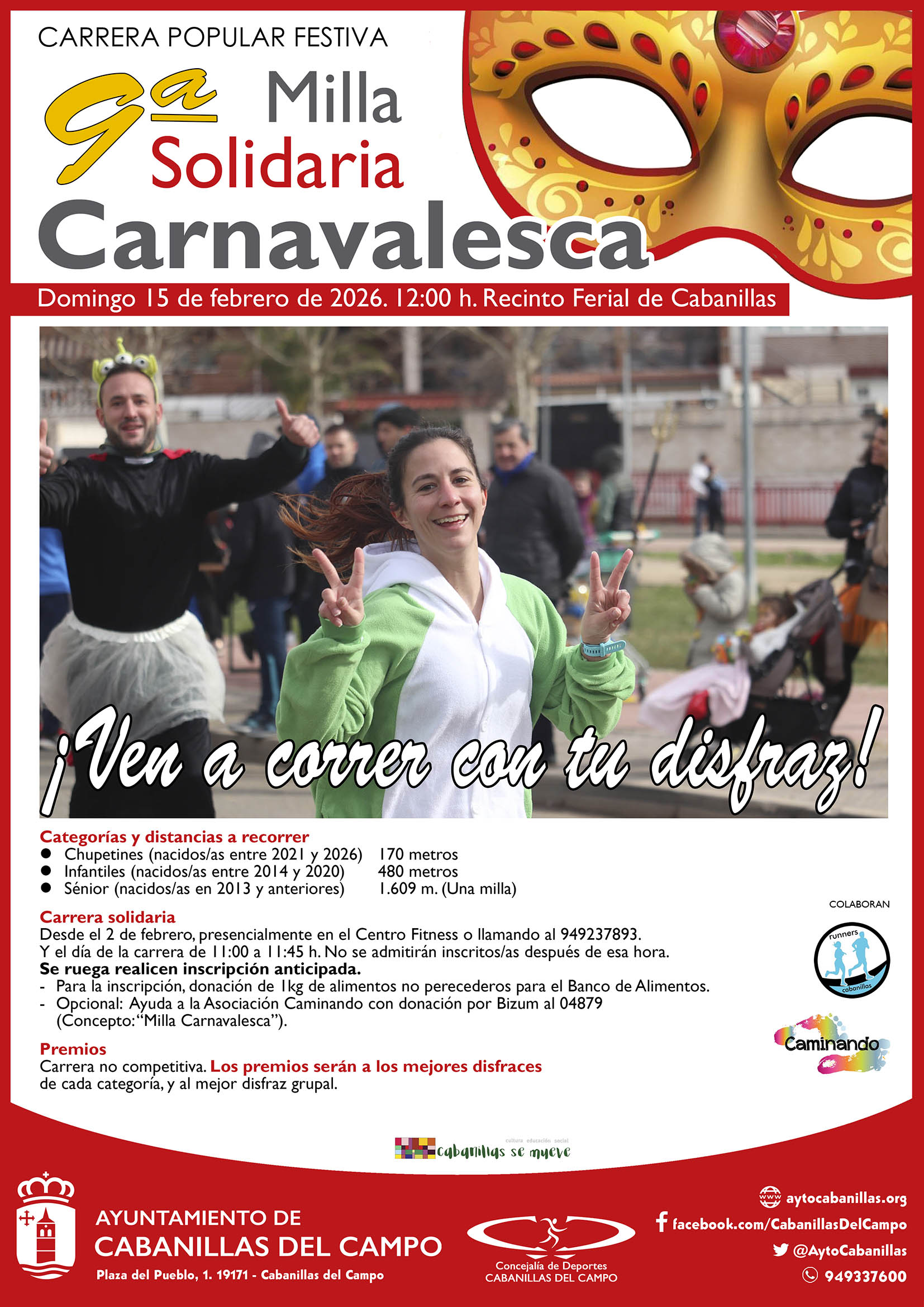 IX Milla Solidaria Carnavalesca en Cabanillas del Campo: Carrera festiva y familiar