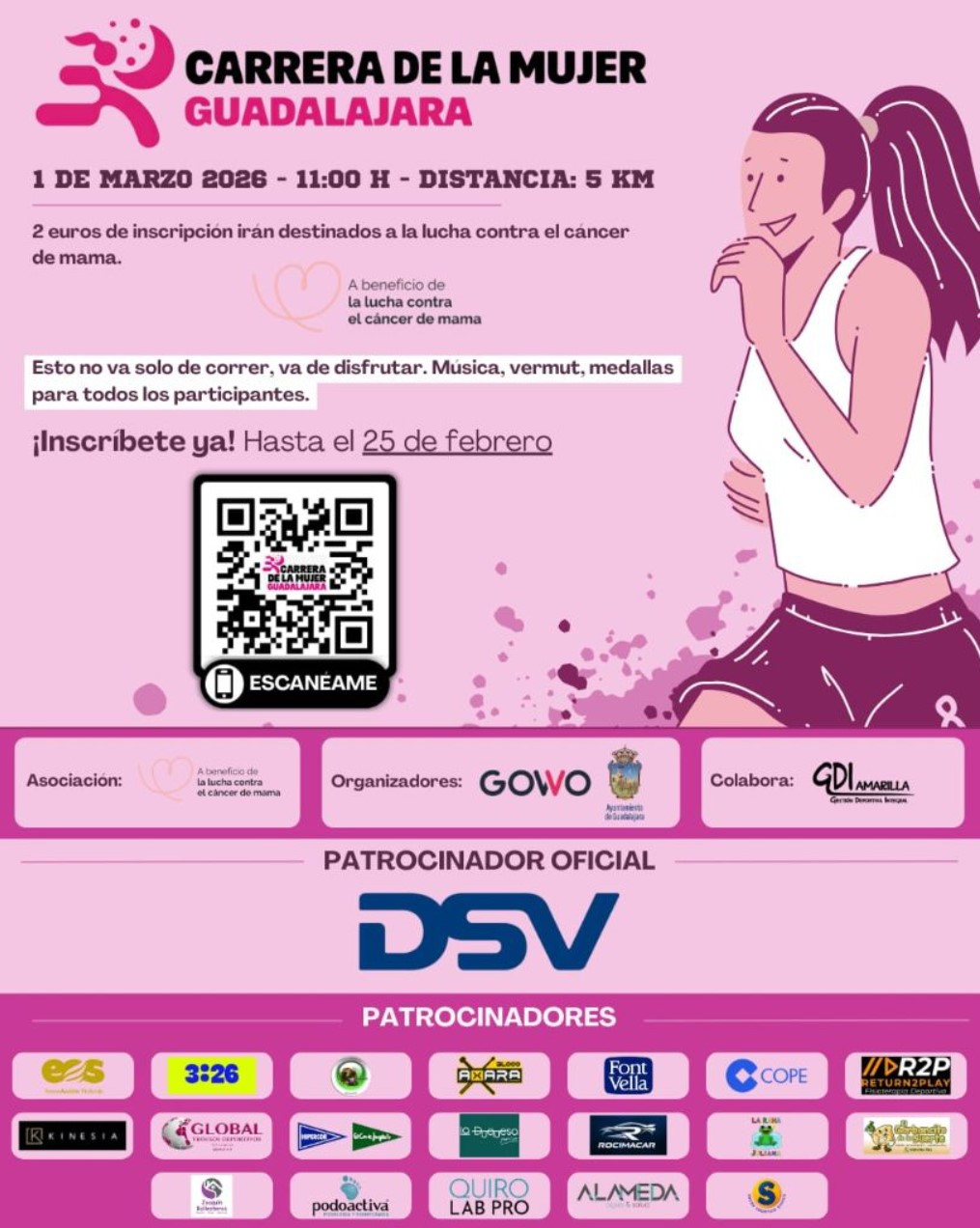 Guadalajara celebra la I Carrera de la Mujer con más de 400 participantes inscritos