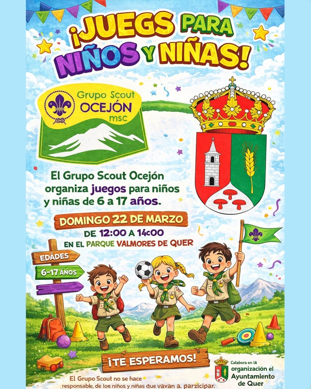 El Grupo Scout Ocejón de Cabanillas organiza jornada de juegos en Quer