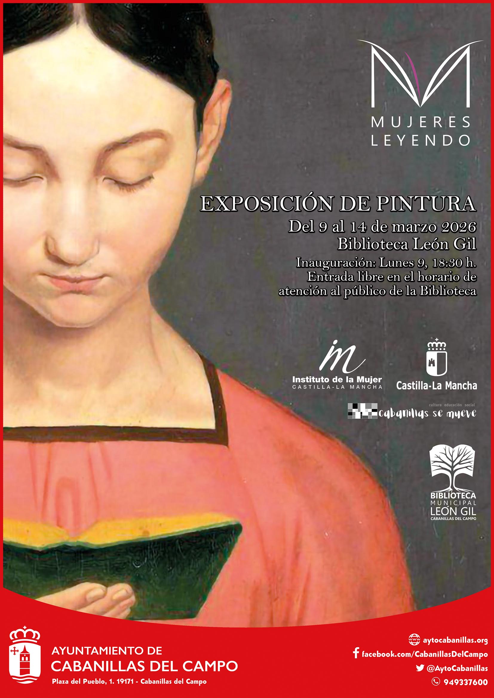 La Biblioteca de Cabanillas del Campo acoge la exposición itinerante «Mujeres leyendo»