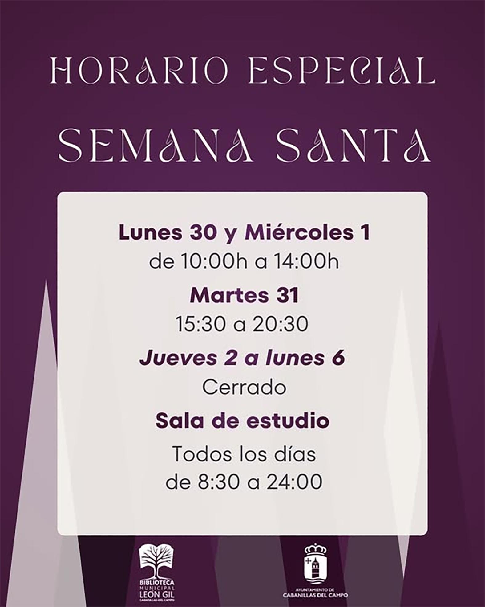 Biblioteca Municipal León Gil de Cabanillas del Campo ajusta su horario para Semana Santa 2026