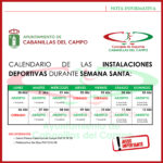 Horario de las Instalaciones Deportivas de Cabanillas del Campo para Semana Santa