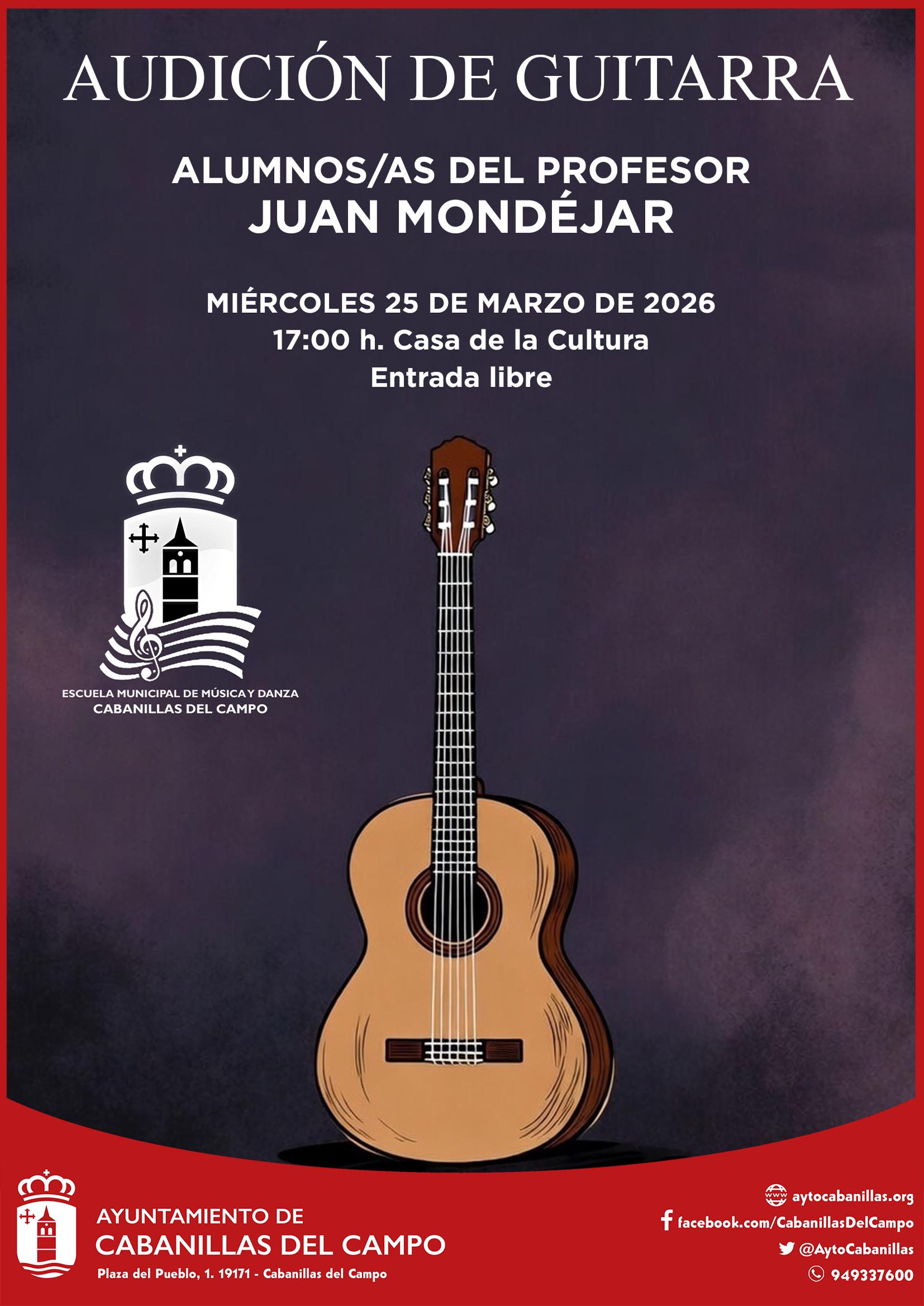 Audición de guitarra en la Casa de la Cultura de Cabanillas del Campo