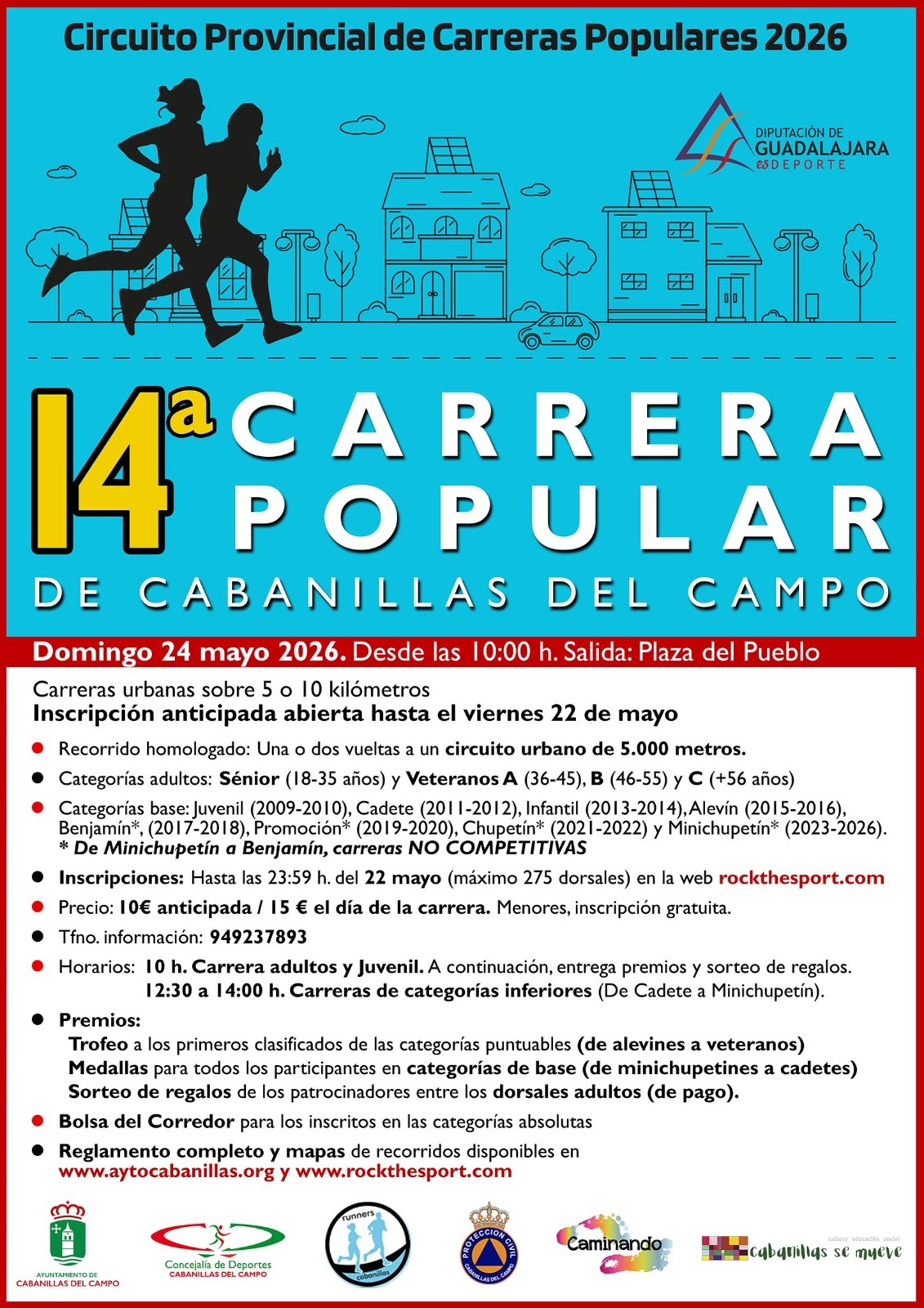 Cabanillas del Campo acoge la XIV Carrera Popular el 24 de mayo de 2026
