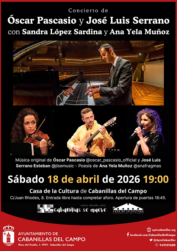 Cabanillas del Campo acoge un concierto de Música New Age con Óscar Pascasio y José Luis Serrano
