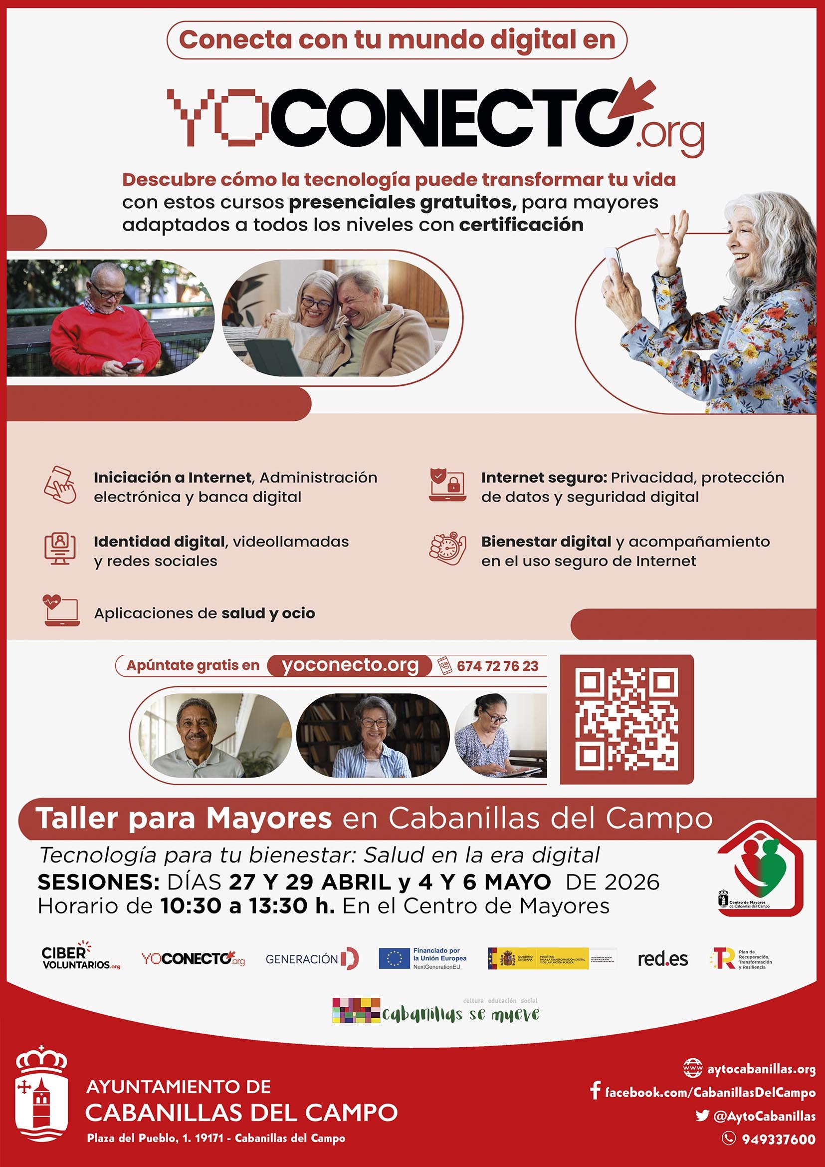 El Ayuntamiento de Cabanillas del Campo lanza el taller gratuito de alfabetización digital para mayores «Yo Conecto»
