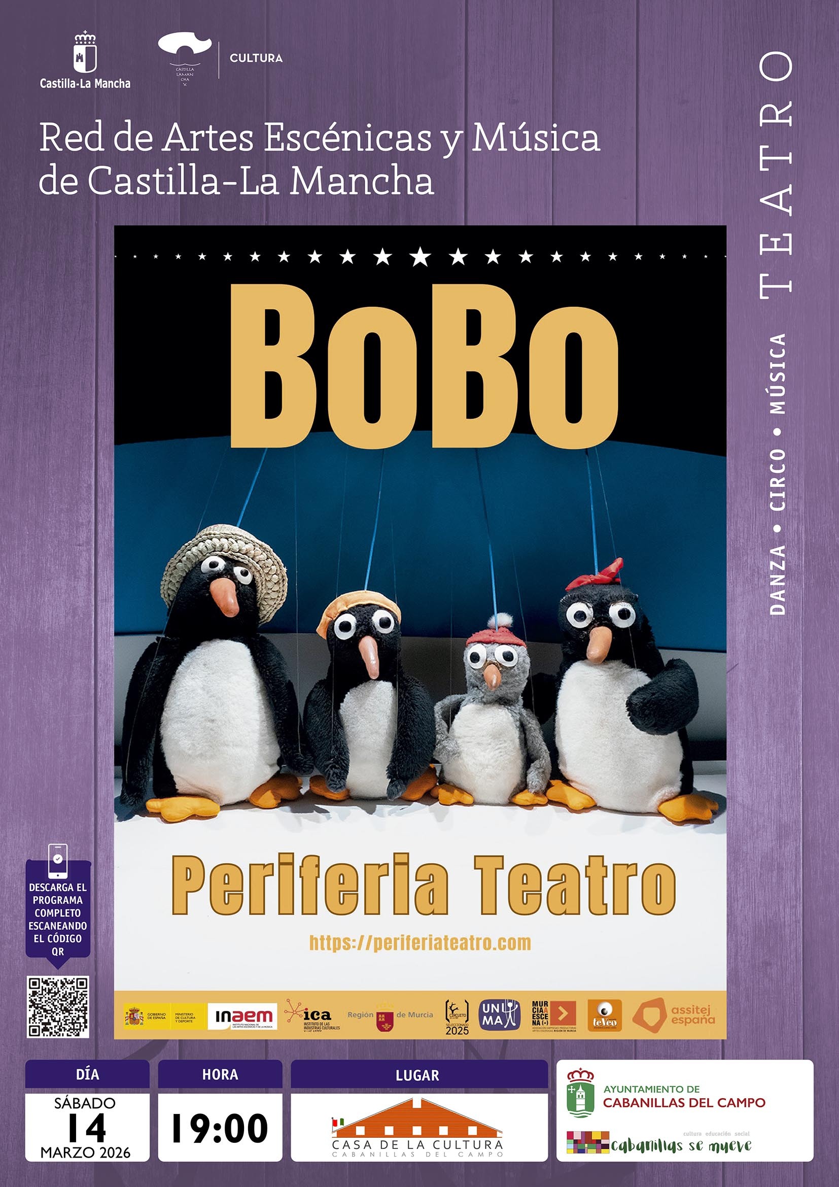 Teatro Infantil en Cabanillas del Campo: 'BoBo' llega a la Casa de la Cultura