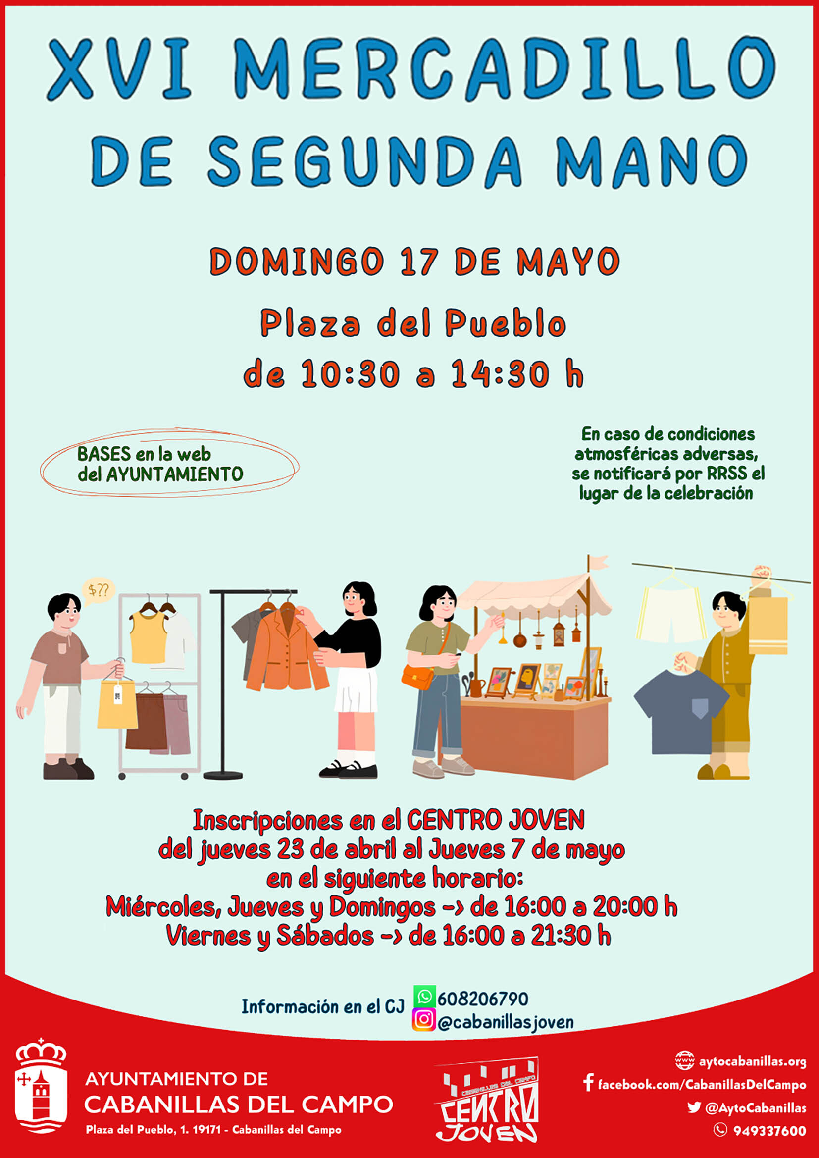 Cabanillas del Campo celebra su XVI Mercadillo de Segunda Mano el 17 de mayo