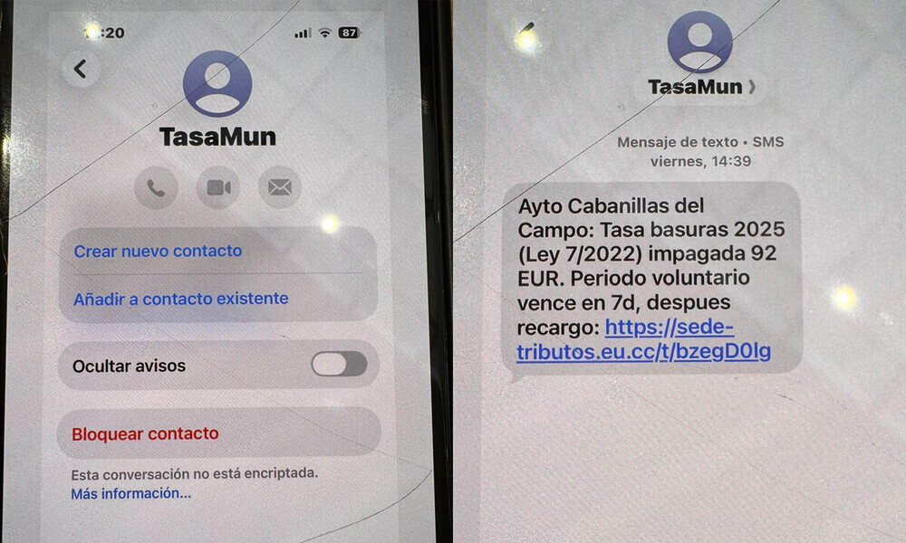 El Ayuntamiento de Cabanillas alerta sobre intento de fraude en mensajes SMS