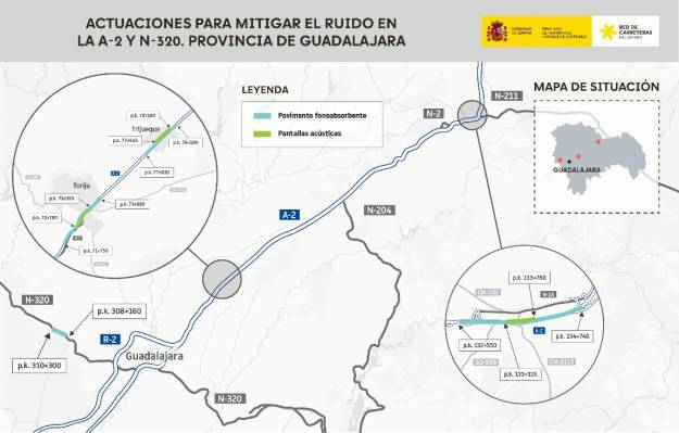 Instalan pantallas acústicas y pavimento fonoabsorbente en Cabanillas del Campo para reducir ruido