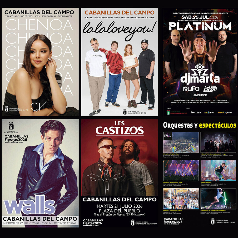 El Ayuntamiento de Cabanillas del Campo presenta el cartel musical de sus Fiestas de Verano 2026